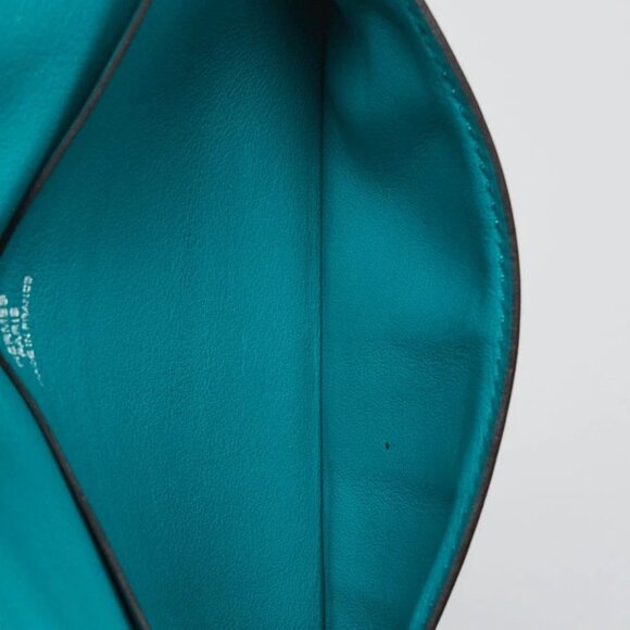 Hermes Blue Paon Swift Leather Fleming Wallet - Picture 7 of 10